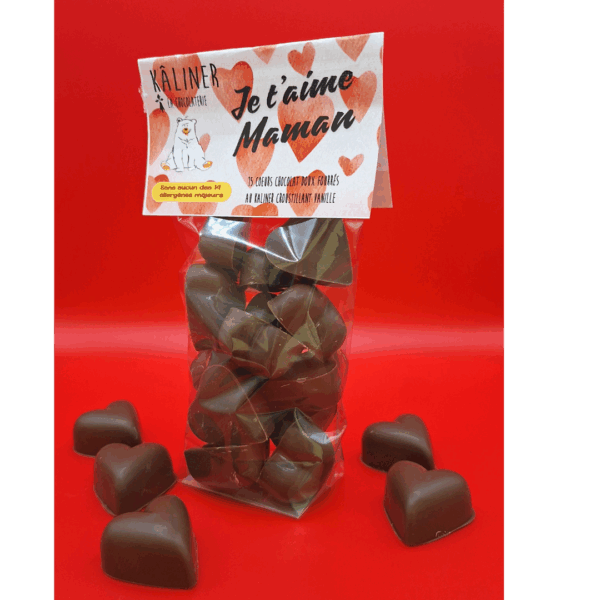coeur chocolat doux fourré au kaliner croustillant vanille