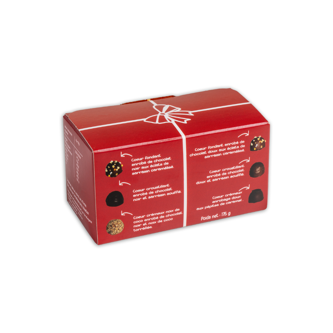 ingrédients du ballotin de rochers aux chocolat de la chocolaterie Kâliner