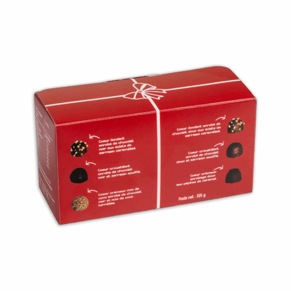 ingrédients du ballotin de rochers aux chocolat de la chocolaterie Kâliner