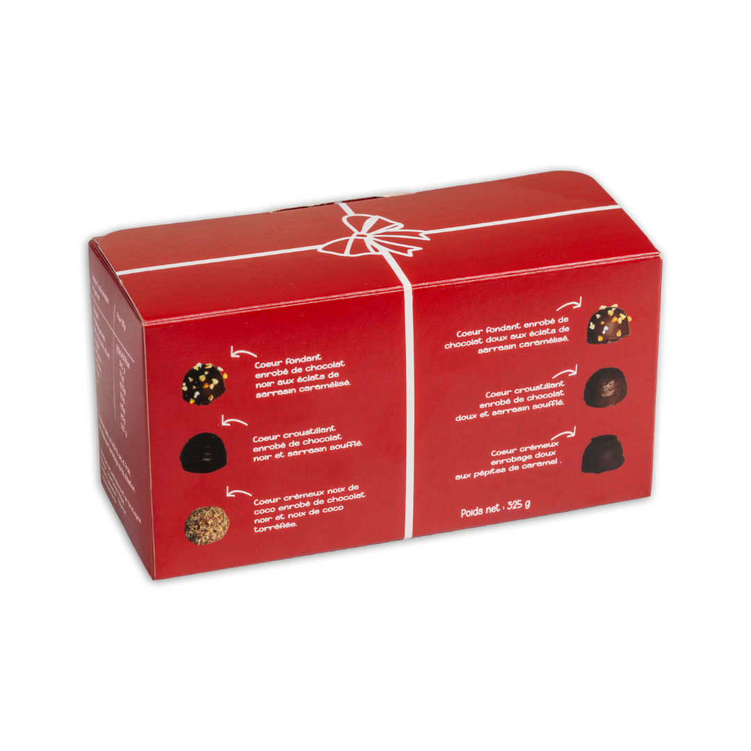 ingrédients du ballotin de rochers aux chocolat de la chocolaterie Kâliner