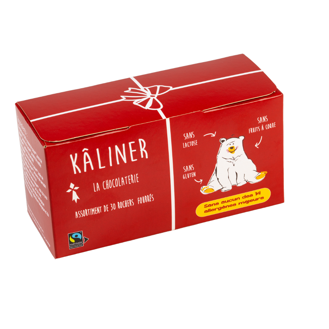 Ballotin de 30 rochers au chocolat fourrés